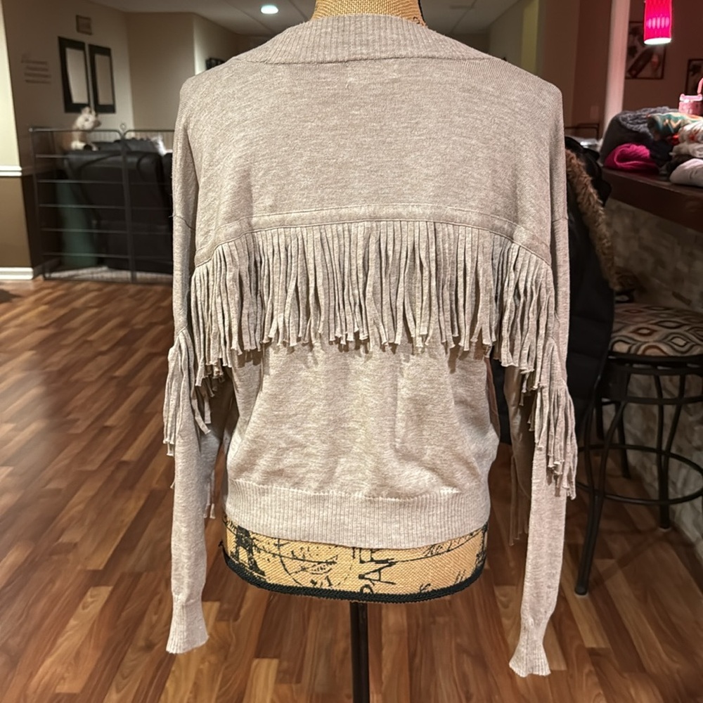 Size XS cowgirl style cardigan with fringe